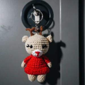 minik geyik Amigurumi anahtarlık