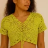 Limon Sarısı Kısa Kollu Crop