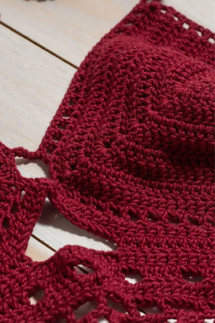 Bordo Crop Bustiyer Detay