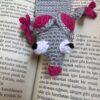 El Yapımı Amigurumi Gri Fare Kitap Ayracı
