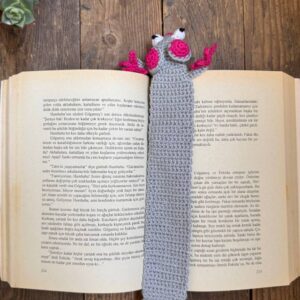 Amigurumi Gri Fare Kitap Ayracı