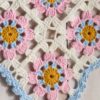 El Yapımı Çiçek Motifli Organik Pamuk Bandana