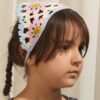 El Yapımı Çiçek Motifli Organik Pamuk Bandana
