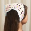 El Yapımı Çiçek Motifli Organik Pamuk Bandana
