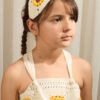 Motifli Askılı Yazlık Kız Çocuk Elbisesi Beyaz