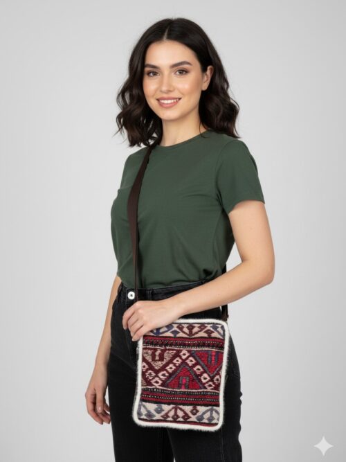 Nubuk Deri Detaylı, Astar ve Tela Destekli Etnik Omuz & Crossbody Çanta