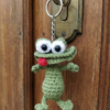 El Yapımı Amigurumi Kurbağa Anahtarlık | Dikiz Aynası Süsü | Koton İp | 8 cm