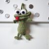 El Yapımı Amigurumi Kurbağa Anahtarlık | Dikiz Aynası Süsü | Koton İp | 8 cm