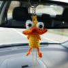 El Yapımı Amigurumi Ördek Anahtarlık | Koton İp ile Örülmüş Sevimli Araba Dikiz Aynası Süsü | 8 cm