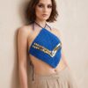 El Örgüsü Bağlamalı Crop Top – %100 Pamuk Şık Yazlık Tasarım