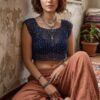 El Örgüsü Pullu Crop Bluz – Organik Koton İp Hafif ve Nefes Alabilen Tasarım
