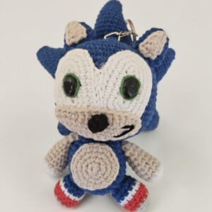sonic2 El Yapımı Sonic Amigurumi Anahtarlık ve Çanta Süsü – 16 cm