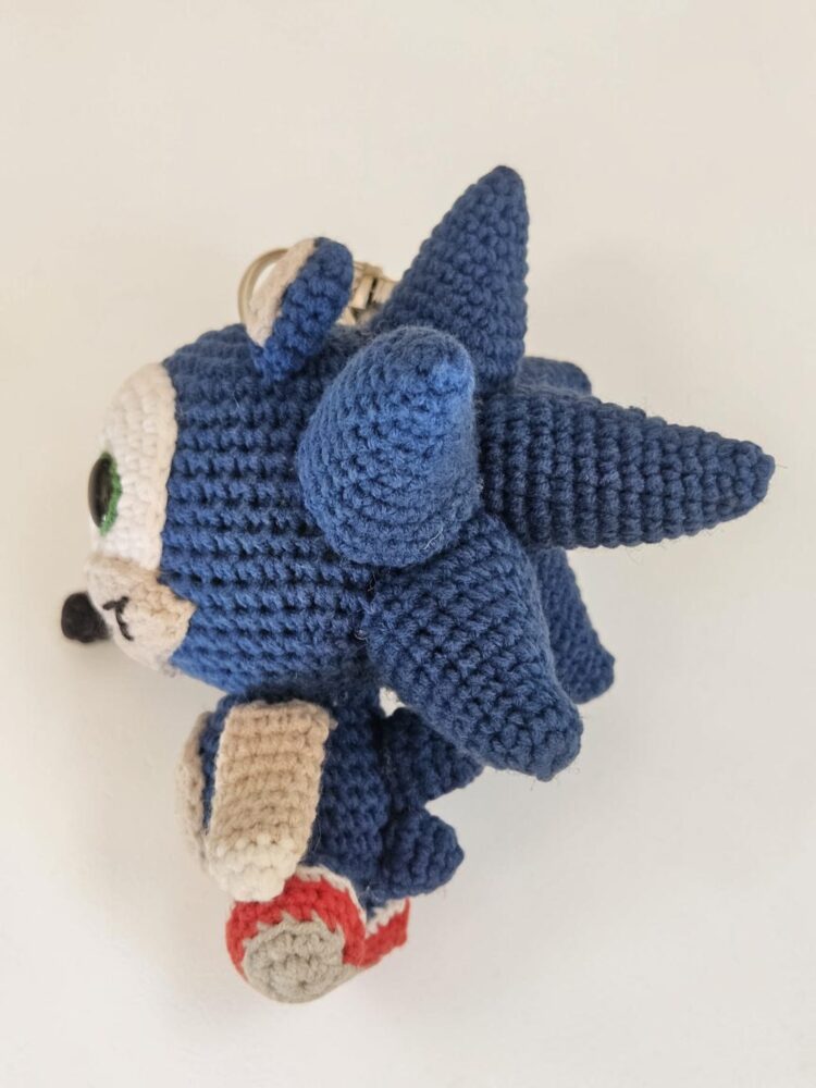 sonic3 El Yapımı Sonic Amigurumi Anahtarlık ve Çanta Süsü – 16 cm