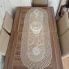masalfkjf Örgü Detaylı Runner Masa ve Sehpa Örtüsü, Dekoratif Krem Runner 135x54 cm, Salon ve Orta Sehpa Örtüsü