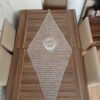 massdslkfjs El Örgüsü Runner Masa Örtüsü, Püsküllü Dekoratif Dantel Runner 135x60 cm