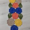 örtüs22 %100 Pamuk Renkli Motifli Runner Masa ve Sehpa Örtüsü, Püsküllü Dekoratif Koton Runner 30x90 cm
